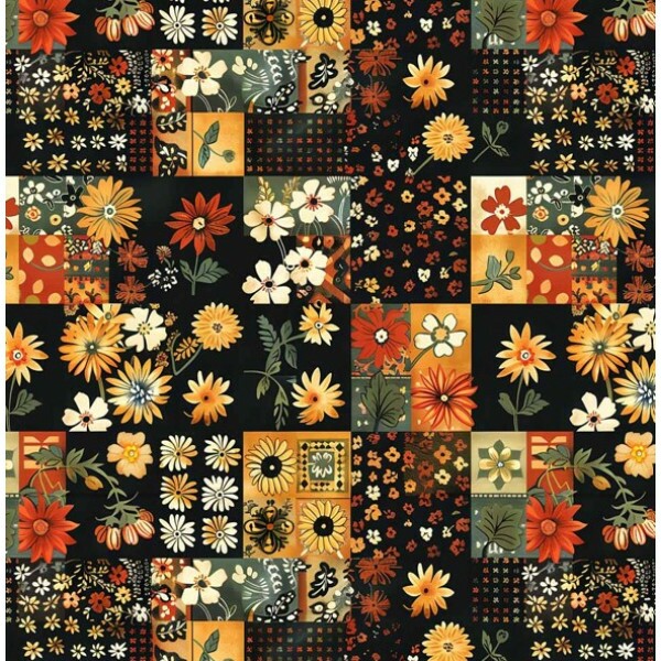 FV26 - TRICOL. COLEÇÃO PATCH FLORAL - PATCHWORK I - 100% ALGODÃO - A0786-001