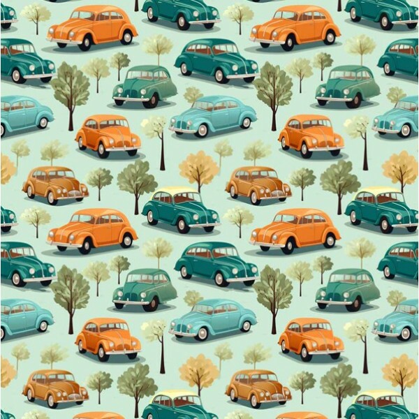 FV26 - TRICOL. COLEÇÃO OLD CAR - CARROS MENORES - 100% ALGODÃO - A0792-001