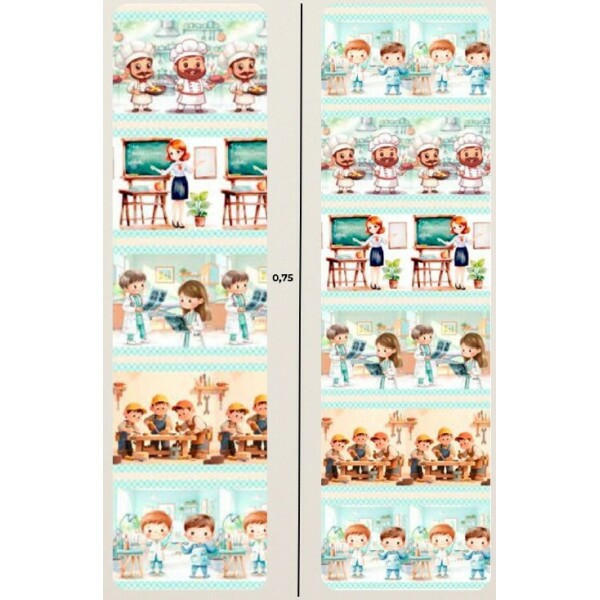 FV26 - TRICOL. COLEÇÃO PROFISSÕES - BARRADOS - 100% ALGODÃO - A1064-001