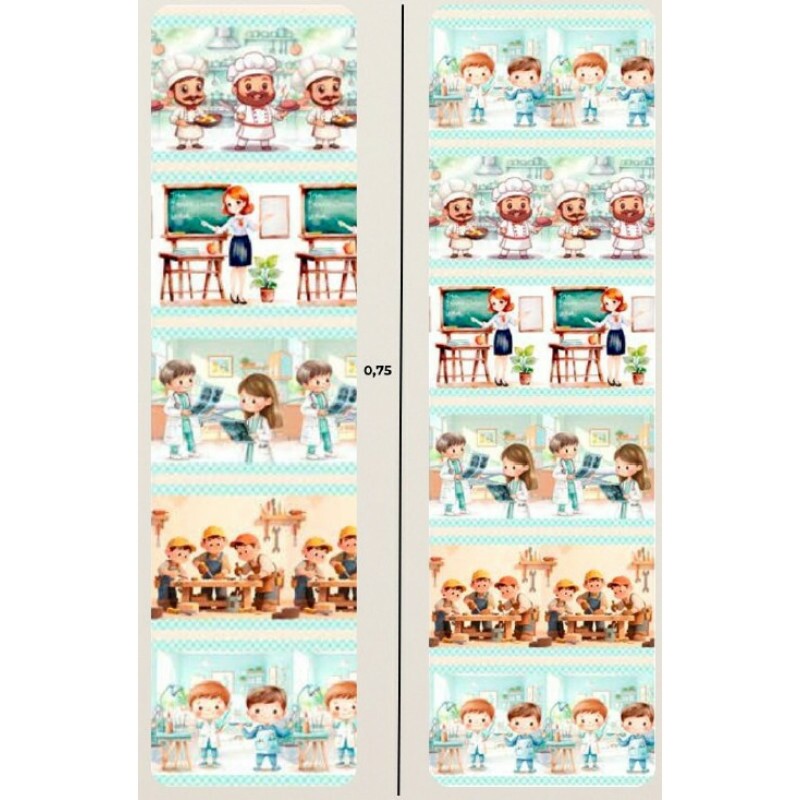 FV26 - TRICOL. COLEÇÃO PROFISSÕES - BARRADOS - 100% ALGODÃO - A1064-001