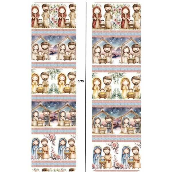 FV26 - TRICOL. COLEÇÃO SAGRADA FAMÍLIA INFANTIL - BARRADO - 100% ALGODÃO - A1065-001