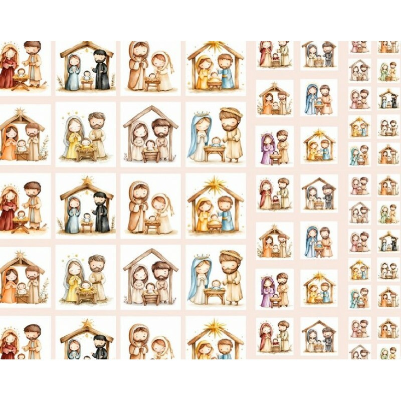 FV26 - TRICOL. COLEÇÃO SAGRADA FAMÍLIA INFANTIL - PAINEIS - 100% ALGODÃO - A1066-001