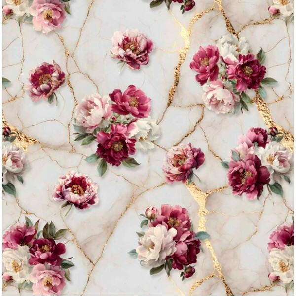 FV26 - TRICOL. COLEÇÃO SINFONIA FLORAL POR JOANA BORGA - FLORAL FUNDO BEGE - 100% ALGODÃO - A1866-001