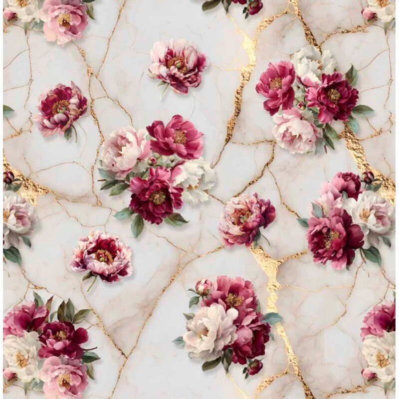 FV26 - TRICOL. COLEÇÃO SINFONIA FLORAL POR JOANA BORGA - FLORAL FUNDO BEGE - 100% ALGODÃO - A1866-001