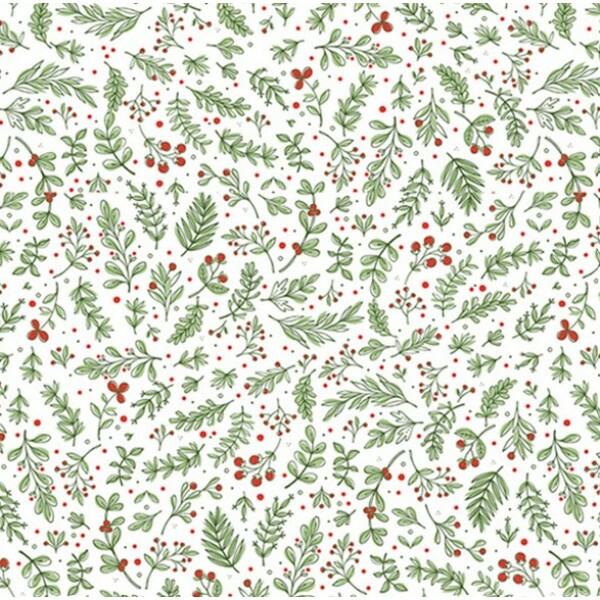 SARJA HIDRORREPELENTE NATAL 2025 - COLEÇÃO POE NA MESA - BARRADO DE AZEVINHO - 100% ALGODÃO 05330-001