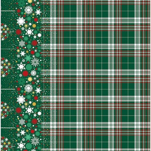 SARJA HIDRORREPELENTE NATAL 2025 - COLEÇÃO POE NA MESA - BARRADO DE NATAL VERDE - 100% ALGODÃO 05329-001