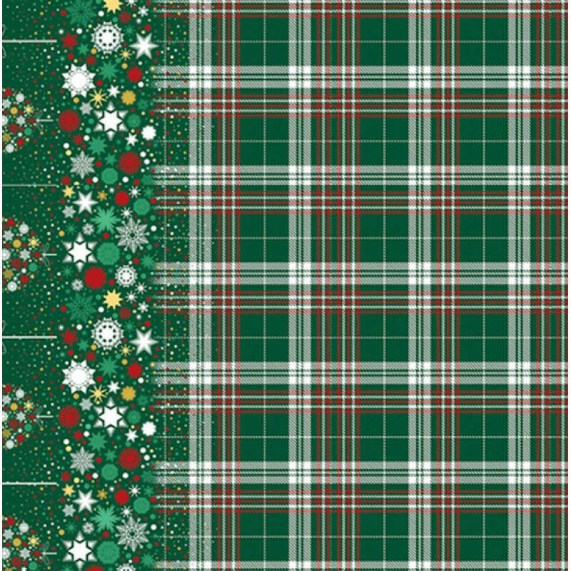 SARJA HIDRORREPELENTE NATAL 2025 - COLEÇÃO POE NA MESA - BARRADO DE NATAL VERDE - 100% ALGODÃO 05329-001