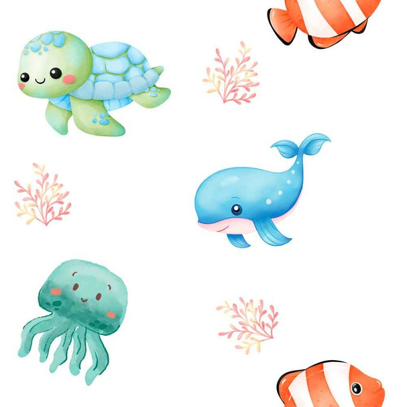 COLEÇÃO FLANELA EST. DIGITAL - BALEIA, AGUA VIVA, TARTARUGA - 95763-001