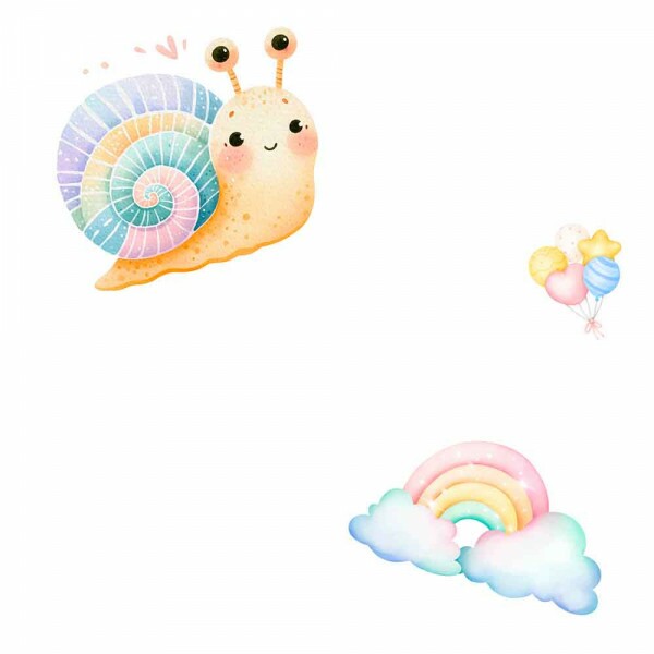 COLEÇÃO FLANELA EST. DIGITAL - CARACOL E ARCO IRIS - 95769-001