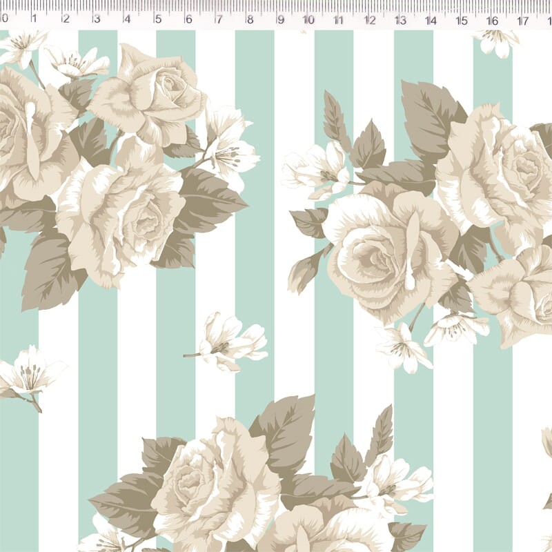 F L 2023 - COLEÇÃO CLASSIQUE - ROSAS COM LISTRA TIFFANY - M