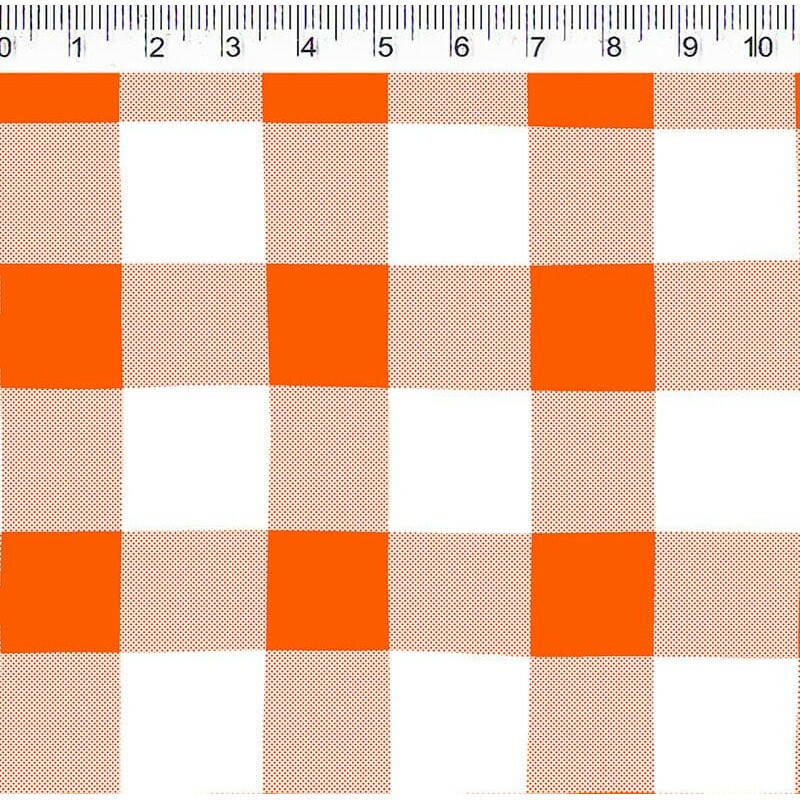 COLEÇÃO VICHY ESTAMPADA -  XADREZ LARANJA- ( 1377 ) - R