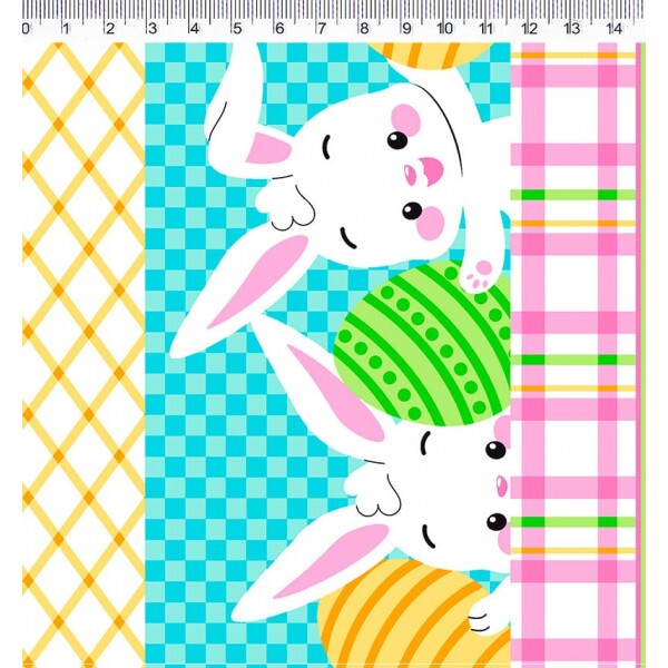 COLEÇÃO PASCOA - 2024 - FAIXAS DE COELHOS - ( 81646 VAR,02 ) - C