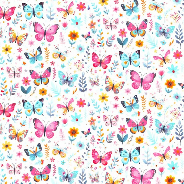 COLEÇÃO MUNDO ENCANTADO - TRIC EST DIGITAL - LARG 1,50 - BORBOLETAS