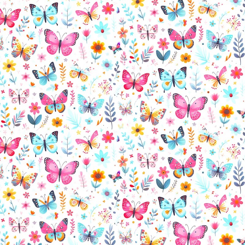 COLEÇÃO MUNDO ENCANTADO - TRIC EST DIGITAL - LARG 1,50 - BORBOLETAS