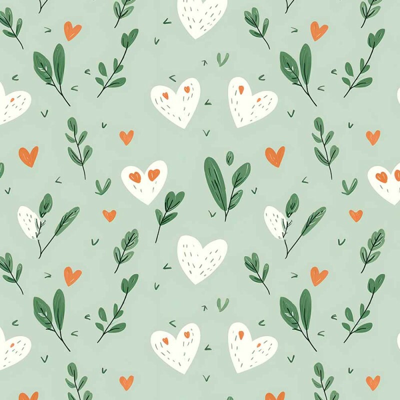 TRICOLINE 100% ALGODÃO DIGITAL  - PATAQUADA - CORAÇÃO