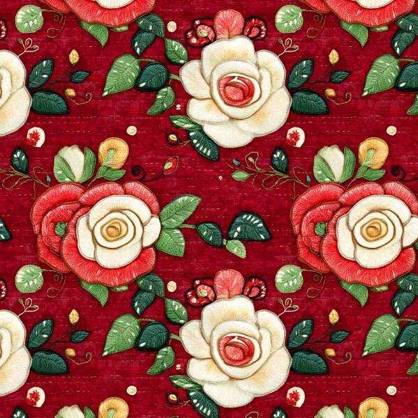 JN25 - TRICOLINE 100% ALGODÃO DIGITAL  -VERVER  - FLORAL GRANDE