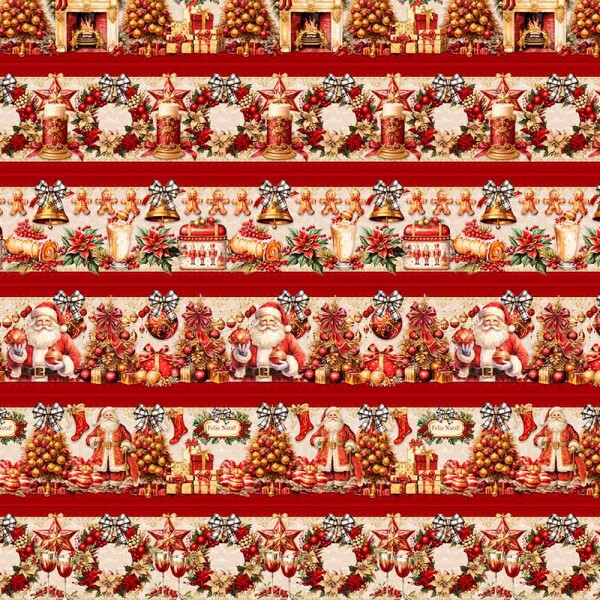 JN26 - TRICOL. COLEÇÃO BARRADOS NATAL - BARRADO VERMELHO DECORAÇÃO - 100% ALGODÃO 98012-001