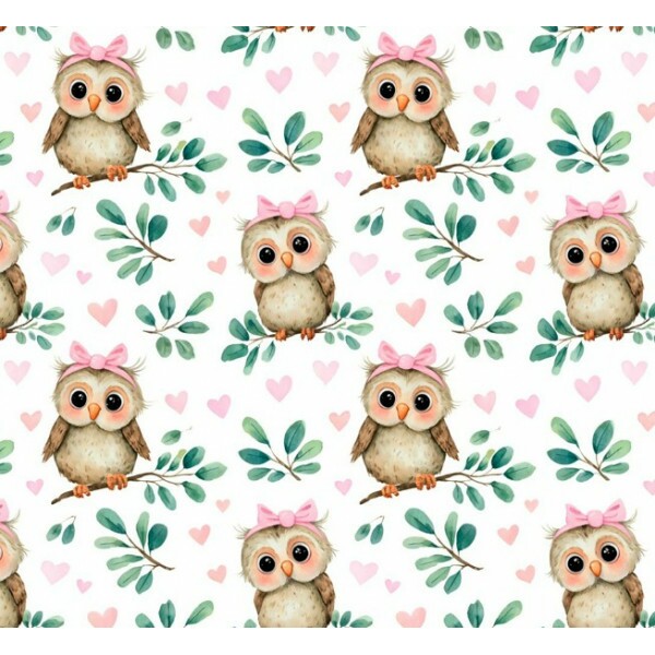 MR26 - TRICOL. COLEÇÃO CORUJICES - CORUJA COM TIARA ROSA - 100% ALGODÃO - A1189-001