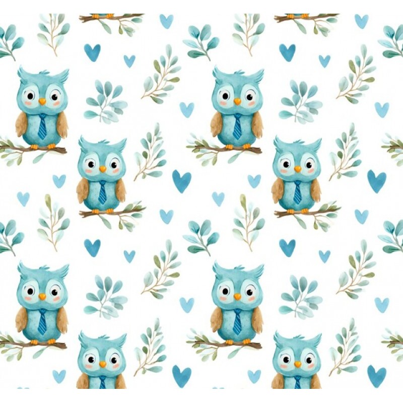 MR26 - TRICOL. COLEÇÃO CORUJICES - CASAL DE GRAVATA - 100% ALGODÃO - A1187-001