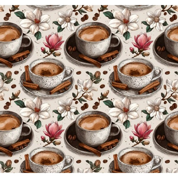 MR26 - TRICOL. COLEÇÃO CAFÉ COM CANELA - XÍCARAS MAIORES - 100% ALGODÃO - A1152-001