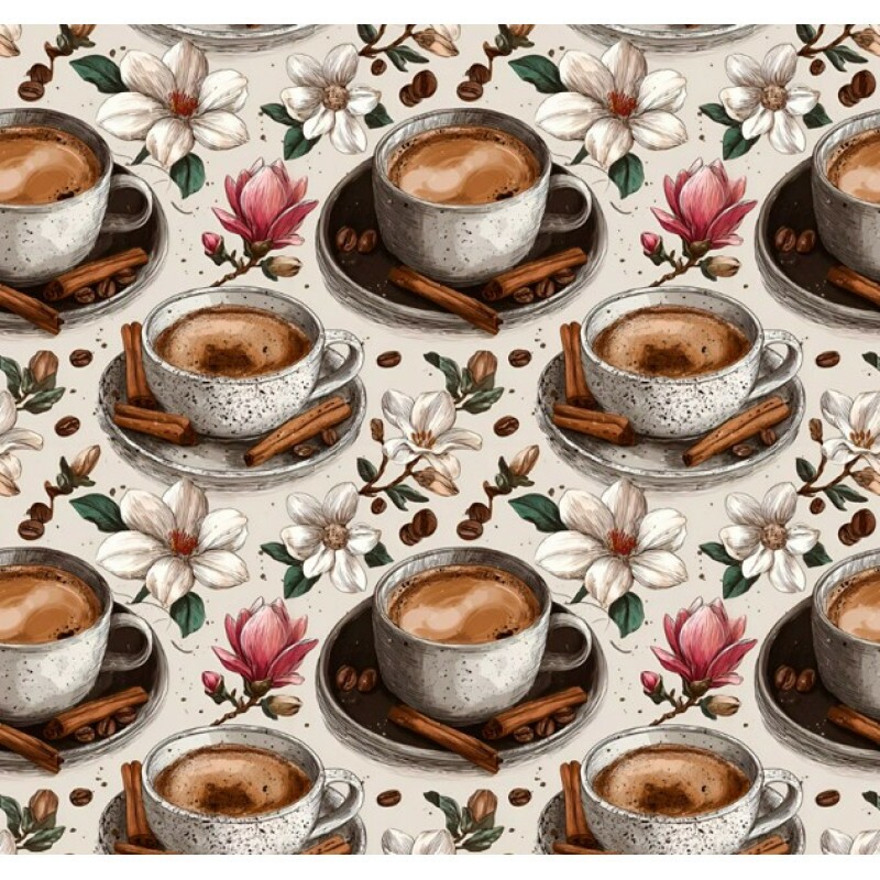 MR26 - TRICOL. COLEÇÃO CAFÉ COM CANELA - XÍCARAS MAIORES - 100% ALGODÃO - A1152-001