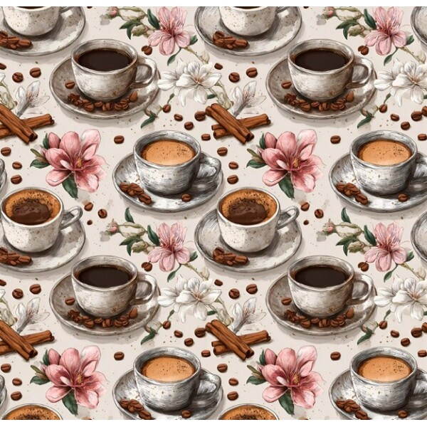 MR26 - TRICOL. COLEÇÃO CAFÉ COM CANELA - XÍCARAS MENORES - 100% ALGODÃO - A1151-001