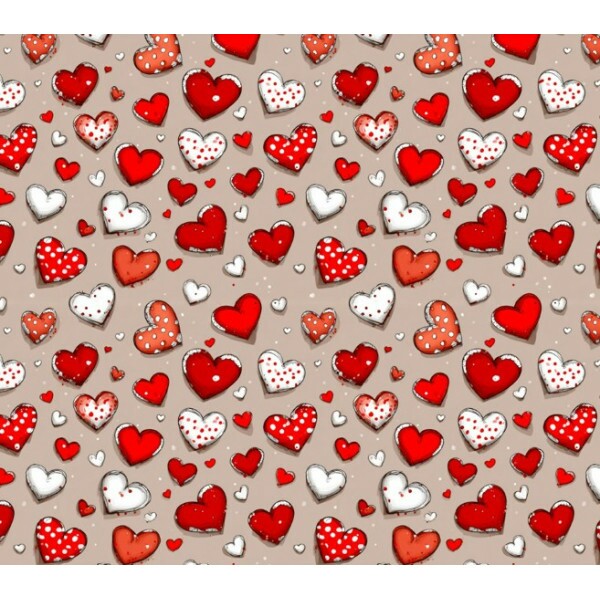 MR26 - TRICOL. COLEÇÃO VALENTINE BEAR - CORAÇÃO - 100% ALGODÃO - A1533-001