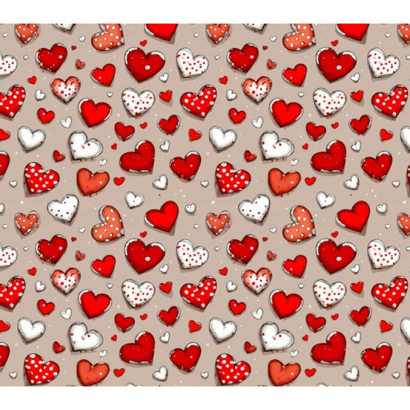 MR26 - TRICOL. COLEÇÃO VALENTINE BEAR - CORAÇÃO - 100% ALGODÃO - A1533-001