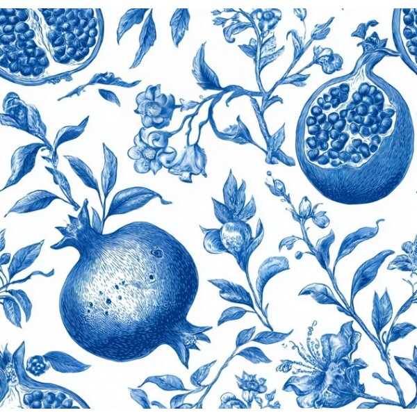 MR26 - SARJA HIDRORREPELENTE COLEÇÃO ROMÃ - ROMÃ AZUL - 100% ALGODÃO - A1817-001