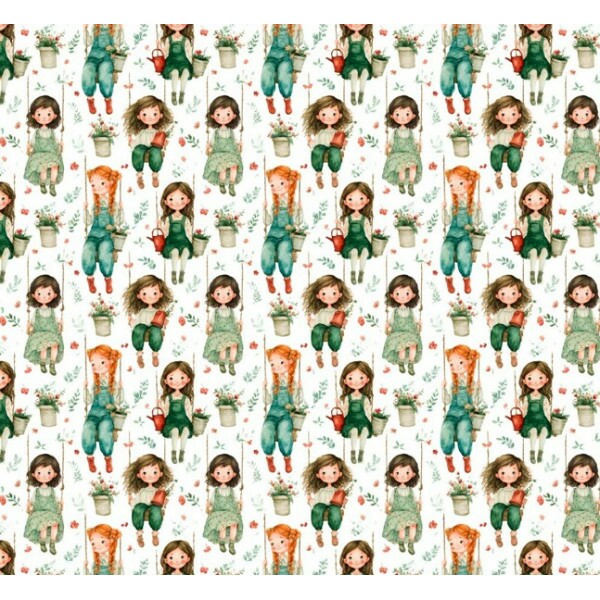 MR26 - TRICOL. COLEÇÃO CUTE GIRLS - MENINAS NO BALANÇO - 100% ALGODÃO - A2060-001