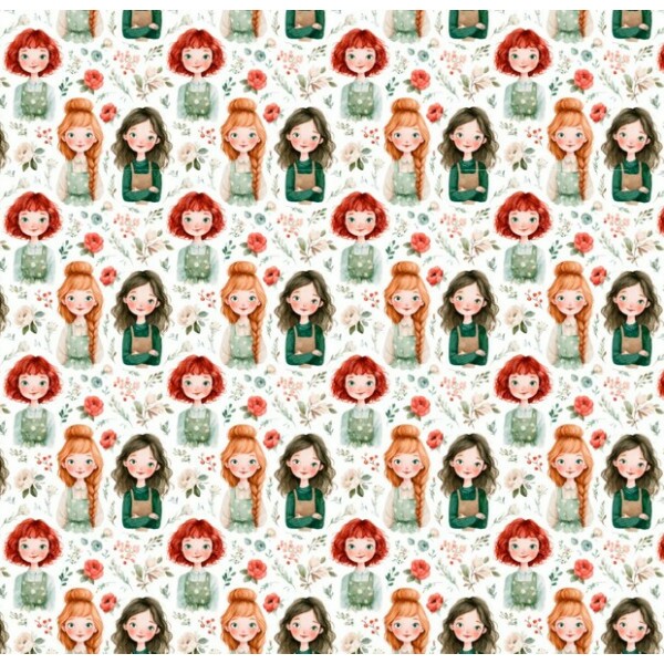 MR26 - TRICOL. COLEÇÃO CUTE GIRLS - MENINAS E FLORES - 100% ALGODÃO - A2062-001