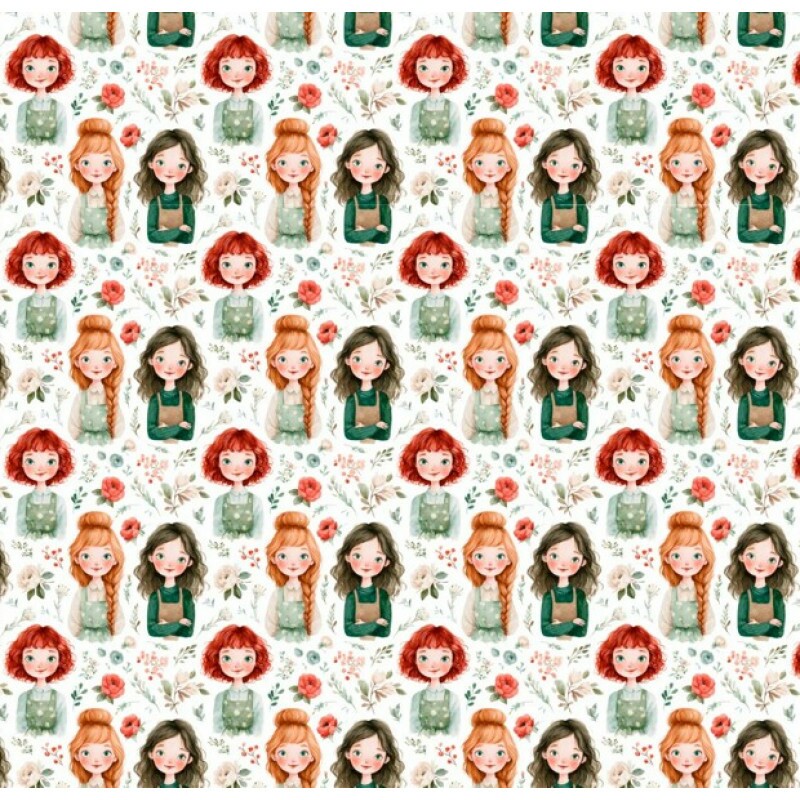 MR26 - TRICOL. COLEÇÃO CUTE GIRLS - MENINAS E FLORES - 100% ALGODÃO - A2062-001