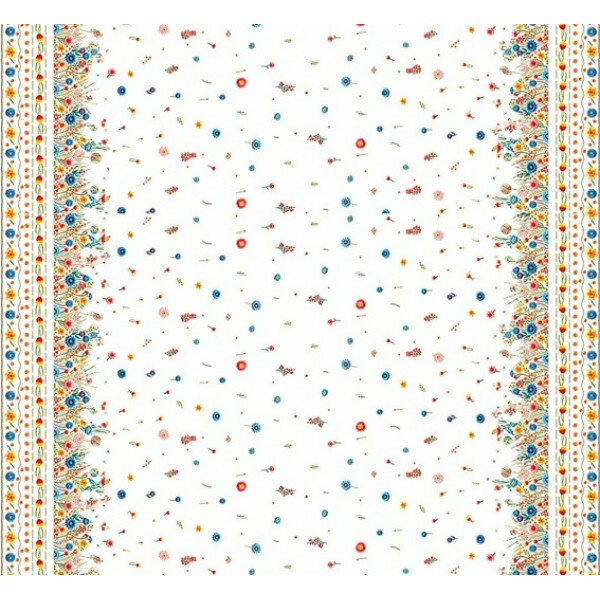 COL/ DOCE ALGODÃO PASCOA 2025 - SARJA DIGITAL EST. HIDRORREPELENTE- FLORAL C/ SILHUETA DE COELHO - ( 81256 VAR03 ) - C