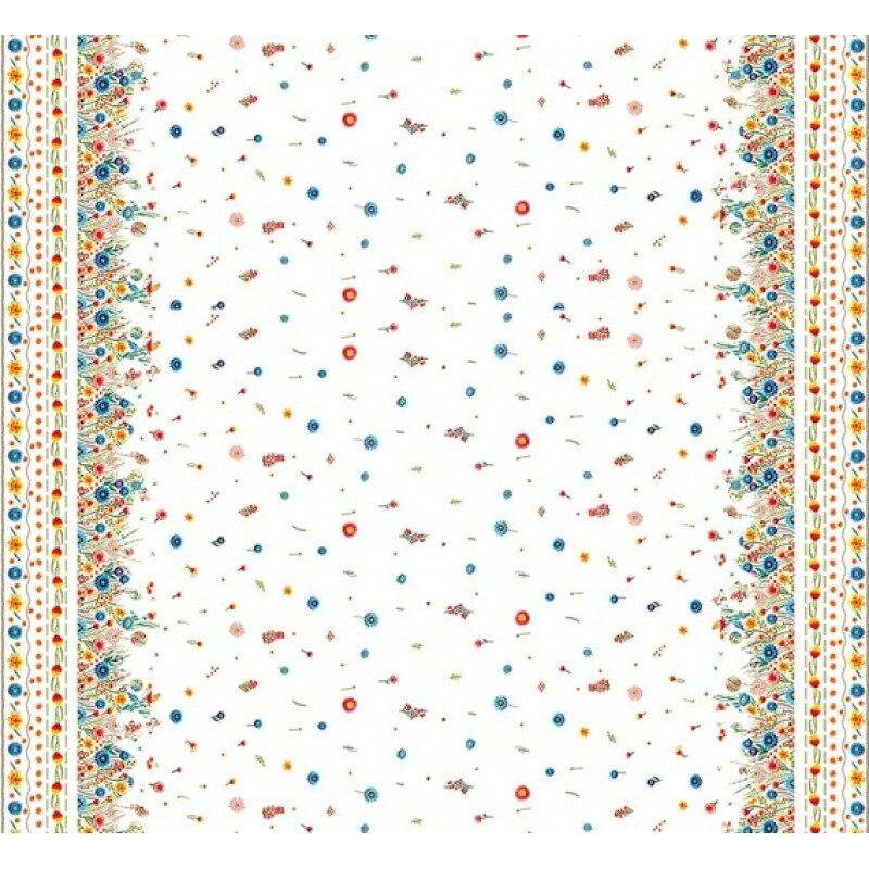 COL/ DOCE ALGODÃO PASCOA 2025 - SARJA DIGITAL EST. HIDRORREPELENTE- FLORAL C/ SILHUETA DE COELHO - ( 81256 VAR03 ) - C