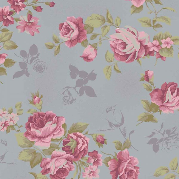 COLEÇÃO DIGITAL -  MILLYTA-LA VIE EN ROSE-ROSAS C/ TEXTURA - CINZA - ( E8912 ) - P