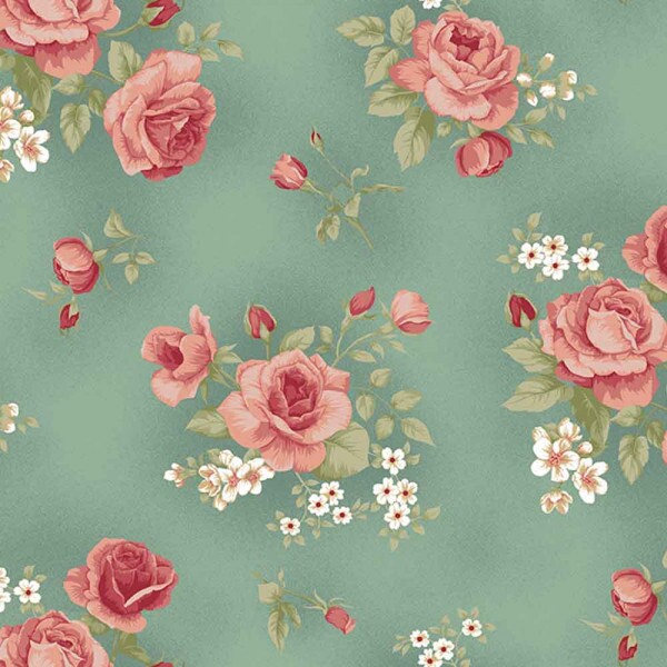 COLEÇÃO DIGITAL - MILLYTA - FOUR SEASONS - ROSAS C/ FD VERDE- ( 80094 VAR,02 )  - ( E8921 )