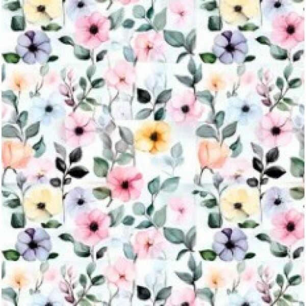 OT25 - TRICOL. COLEÇÃO BLACK BIRD - FLORES EM PATCH -100% ALGODÃO 01899/001