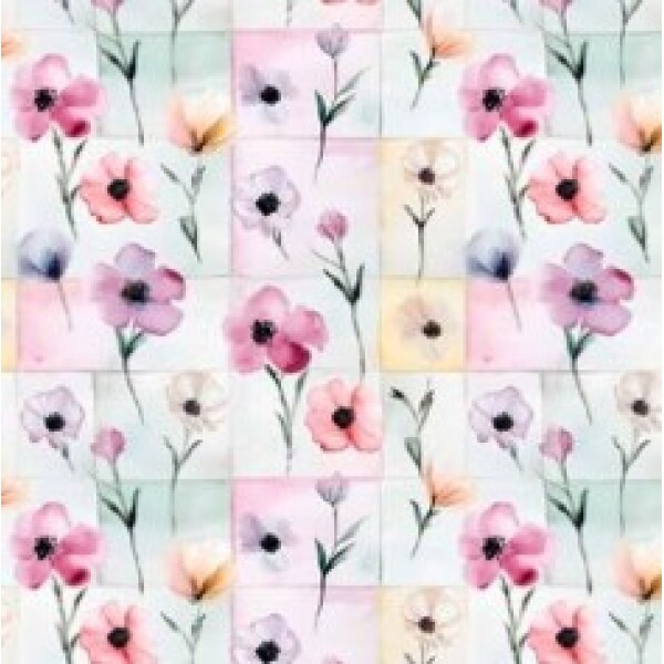 OT25 - TRICOL. COLEÇÃO BLACK BIRD - FLORES FUNDO GEOMETRICO-100% ALGODÃO 01902/001