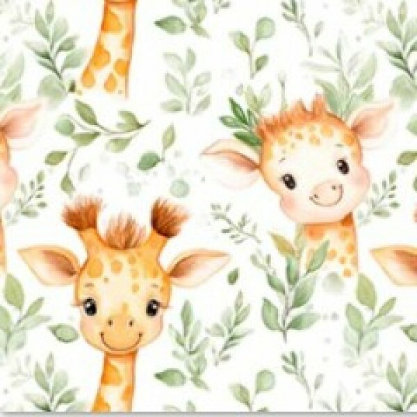 OT25 - TRICOL. COLEÇÃO SELVA - GIRAFA - 100% ALGODÃO 01069/001