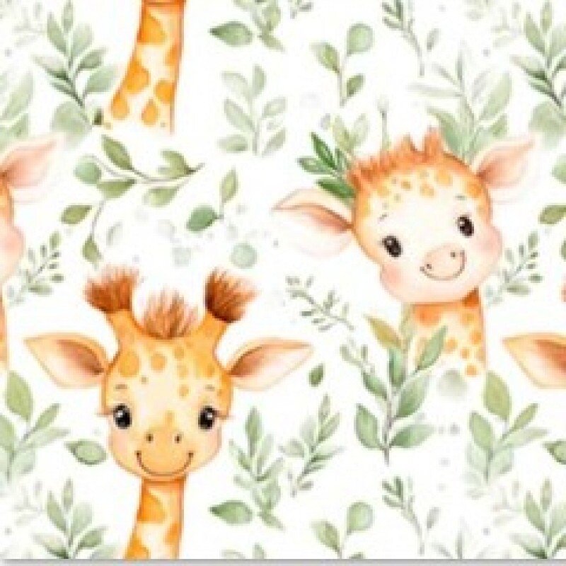 OT25 - TRICOL. COLEÇÃO SELVA - GIRAFA - 100% ALGODÃO 01069/001