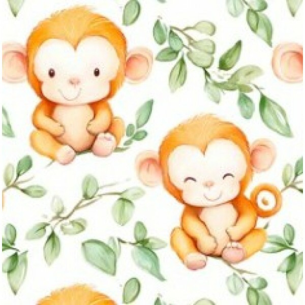 OT25 - TRICOL. COLEÇÃO SELVA - MACACO - 100% ALGODÃO 01067/001