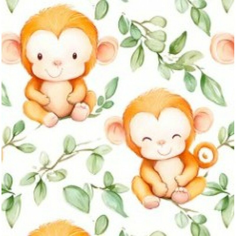 OT25 - TRICOL. COLEÇÃO SELVA - MACACO - 100% ALGODÃO 01067/001