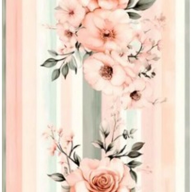 BS - TRICOL. COLEÇÃO SPRING BLUSH - FLORES COM LISTRAS - 100% ALGODÃO 01937/001