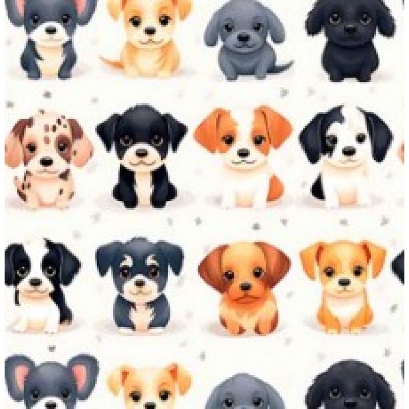 OT25 - TRICOL. COLEÇÃO DOGS - CACHORROS PUPPIES - 100% ALGODÃO - 01037/001