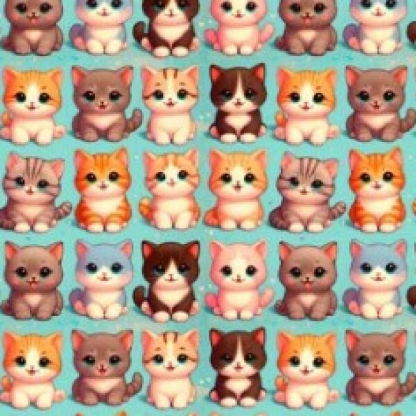 OT25 - TRICOL. COLEÇÃO CATS - GATOS ALINHADOS - 100% ALGODÃO 02230/001