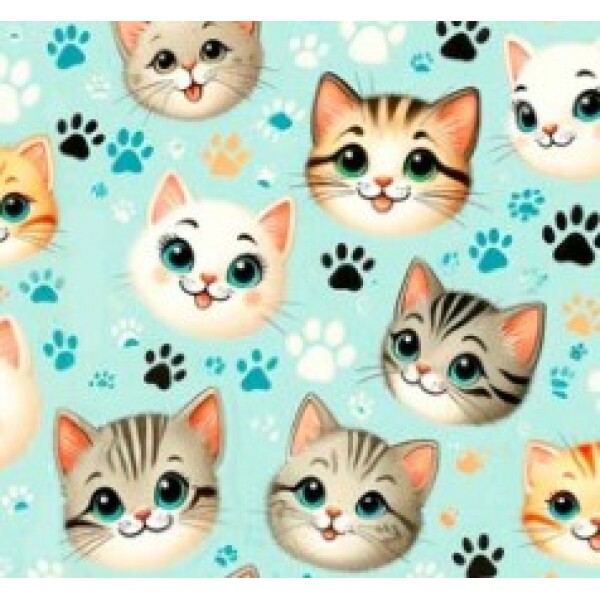 OT25 - TRICOL. COLEÇÃO CATS - CARINHA DE GATOS - 100% ALGODÃO 02229/001