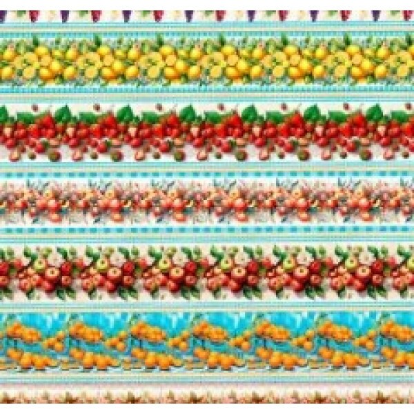 OT25 - TRICOL. COLEÇÃO BARRADOS - FRUTAS - 100% ALGODÃO 02342/001