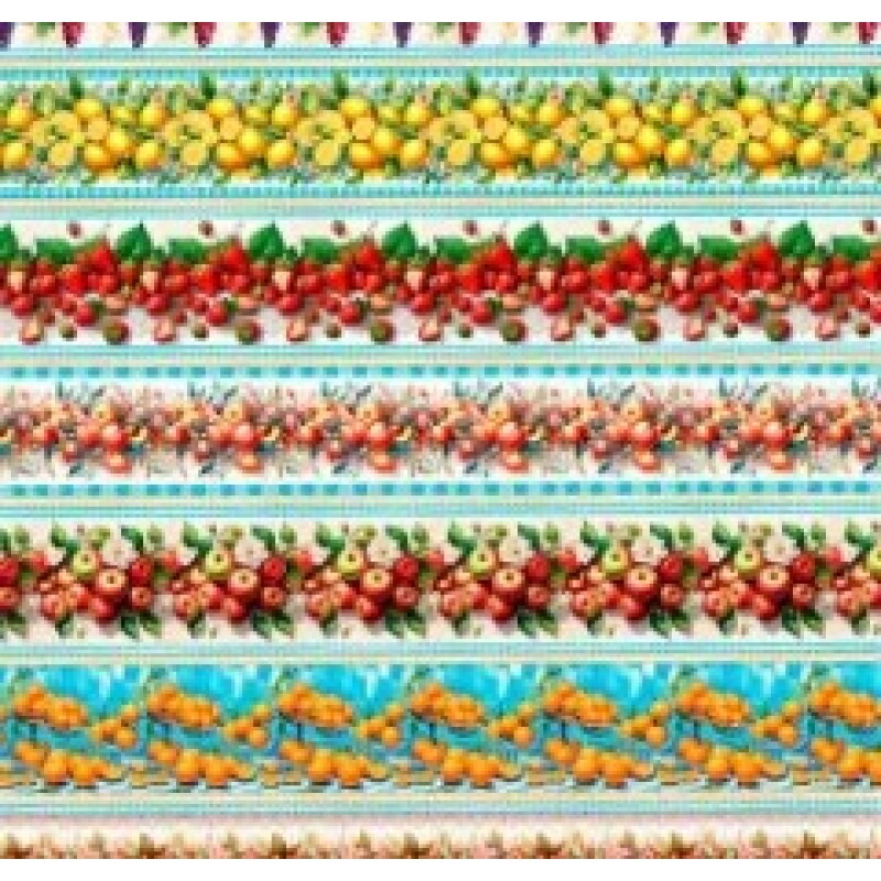 OT25 - TRICOL. COLEÇÃO BARRADOS - FRUTAS - 100% ALGODÃO 02342/001