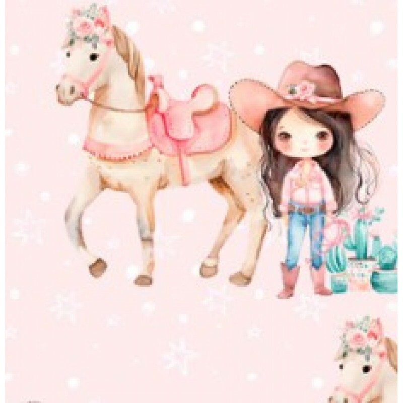 OT25 - TRICOL. COLEÇÃO COUNTRY INFANTIL - MENINA E CAVALO - 100% ALGODÃO 03106/001