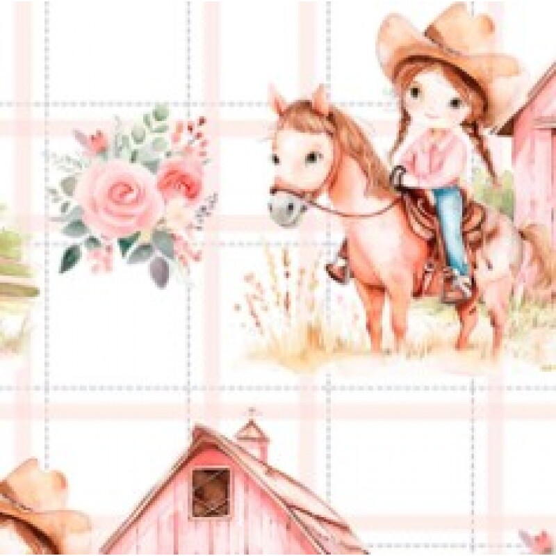 OT25 - TRICOL. COLEÇÃO COUNTRY INFANTIL - MENINA E CELEIRO - 100% ALGODÃO 03105/001